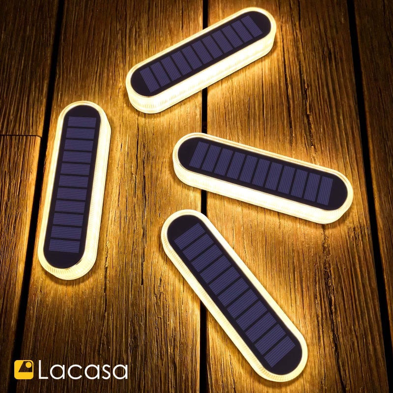 Lacasa 4pcs Solar Outdoor Floor Lamp Warm White 2700K 40LM LED Solar Light Outdoor Patio Decoration IP68 Waterproof Auto On/Off Lighting for Paths Garden Stairs Pathways Patio - Image 2